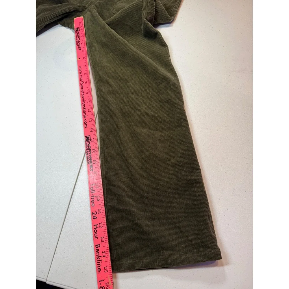 APIECE APART Slim Martson Corduroy‎ Pants High Waisted Olive Green Sz 4 Academia